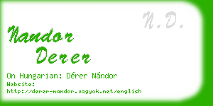 nandor derer business card